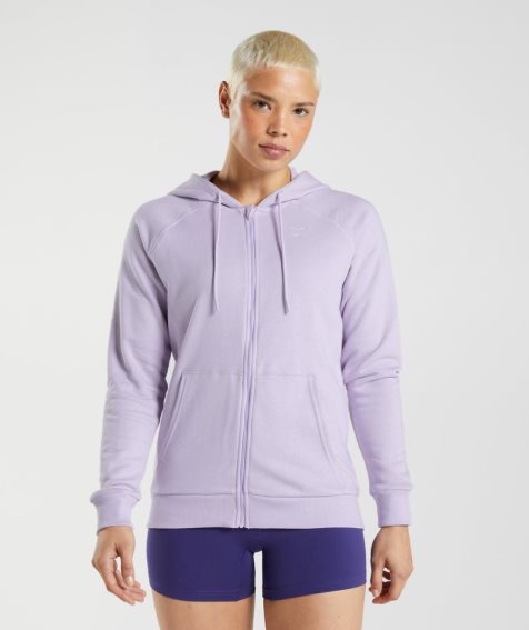 Women's Gymshark Training Zip Hoodie Lavender | CA N371A5